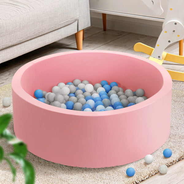 Keezi Ocean Foam Ball Pit with Balls Kids Play Pool Barrier Toys 90x30cm Pink Tristar Online
