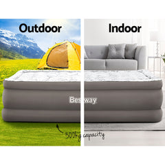 Bestway Air Mattress Bed Single Size Inflatable Flocked Camping Beds 56CM Tristar Online