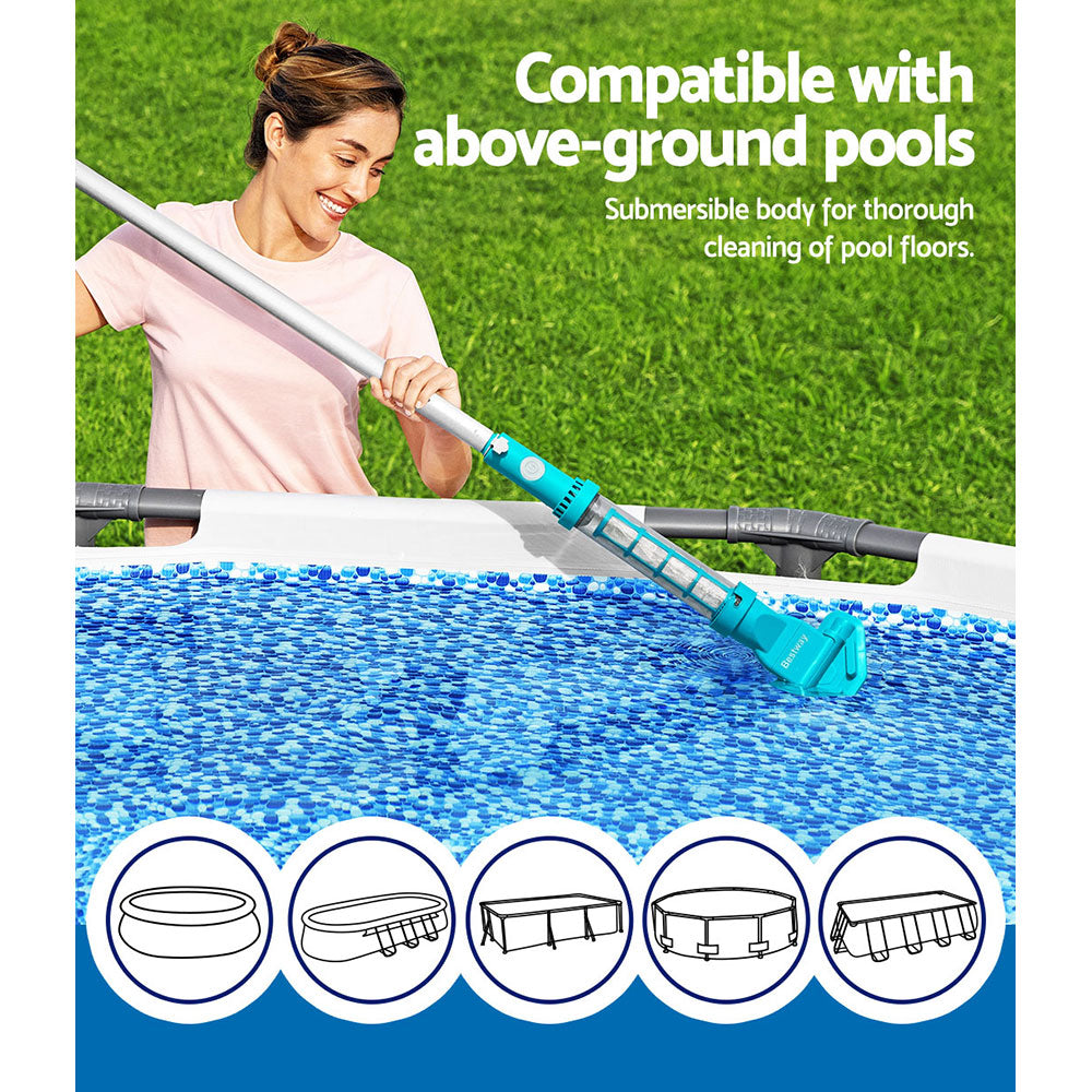 Bestway Pool Cleaner Cordless with Pole Swimming Pool Automatic Vacuum 2.5M Tristar Online