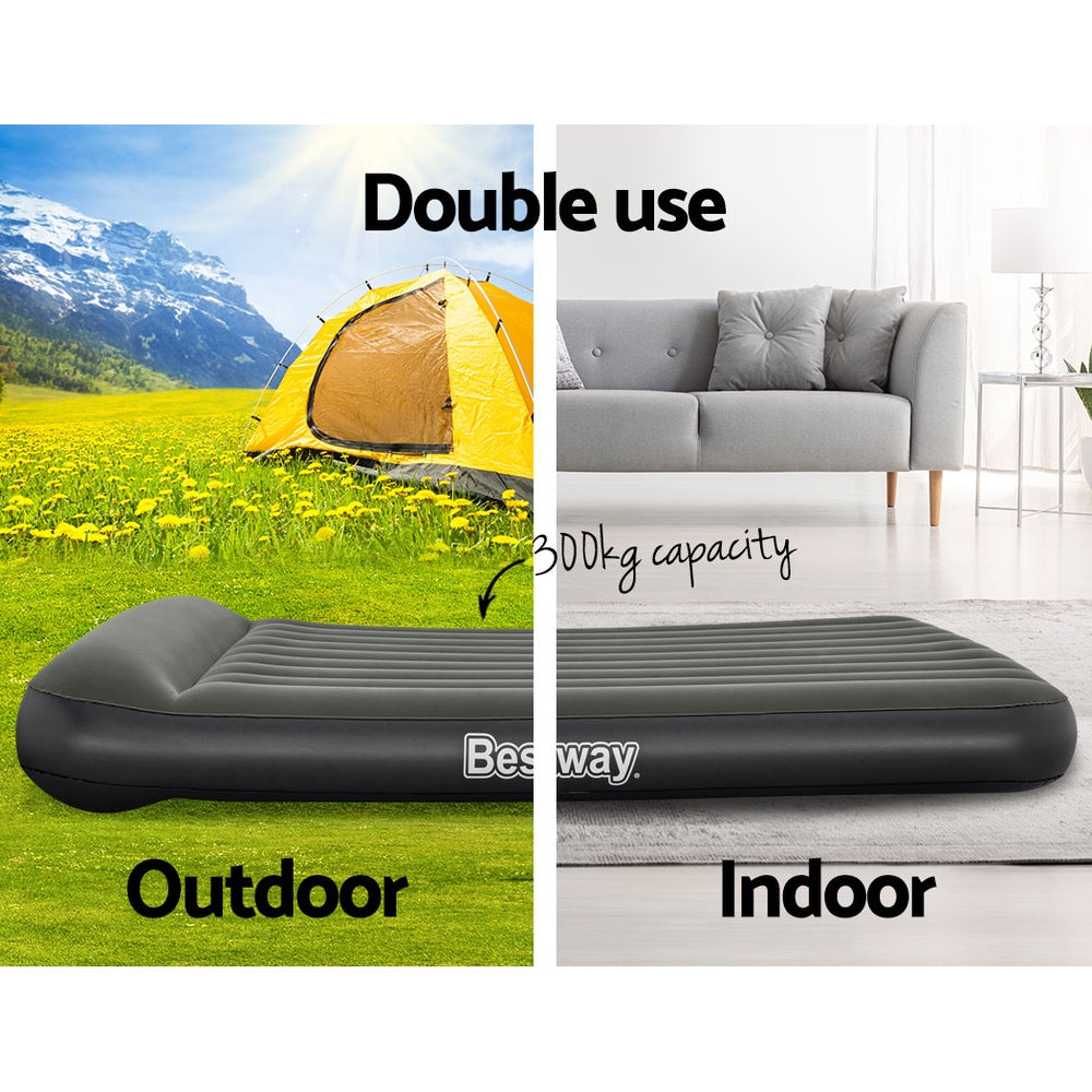 Bestway Air Mattress Queen Bed Inflatable Flocked Camping Beds 30CM Tristar Online