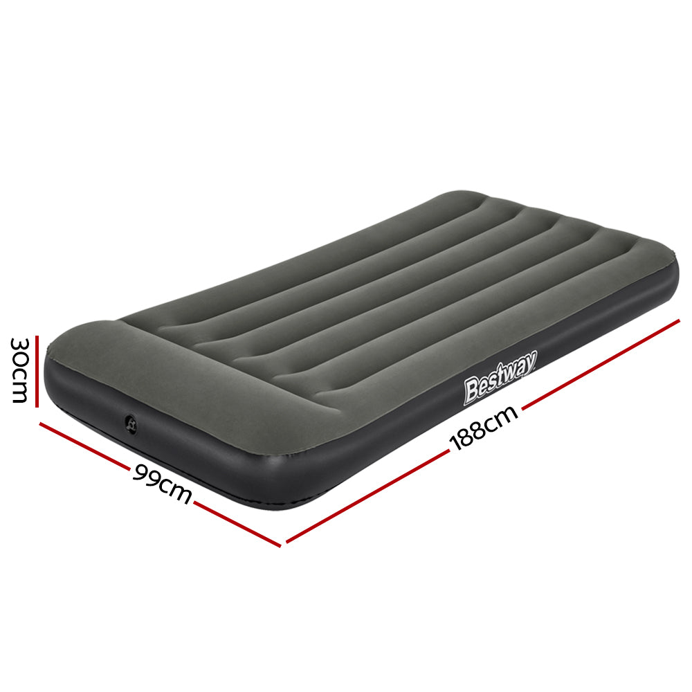 Bestway Air Mattress Single Bed Inflatable Flocked Camping Beds 30CM Tristar Online