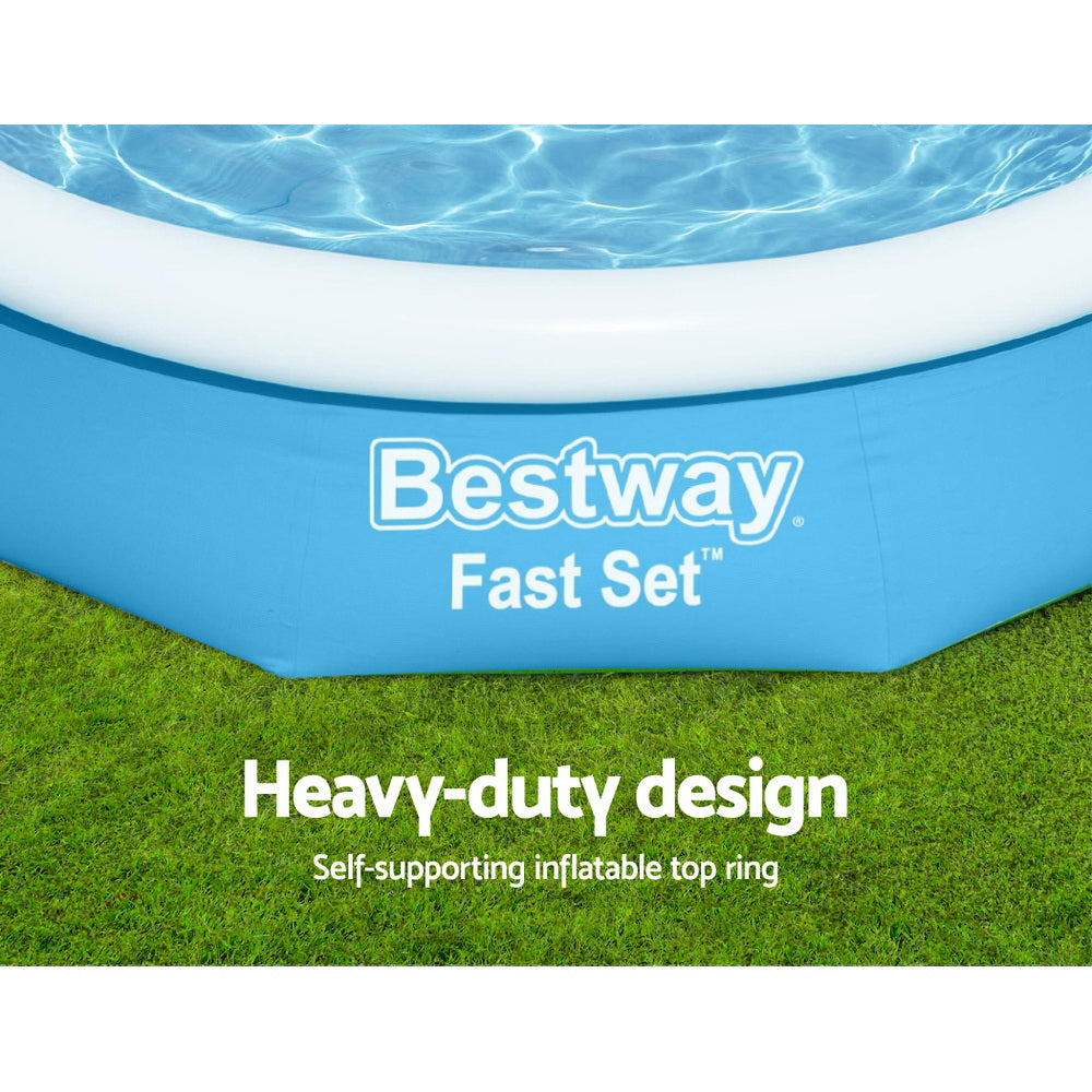 Bestway Swimming Pool 305x66cm Above Ground Round Inflatable Pools w/ Filter Pump 3200L Tristar Online