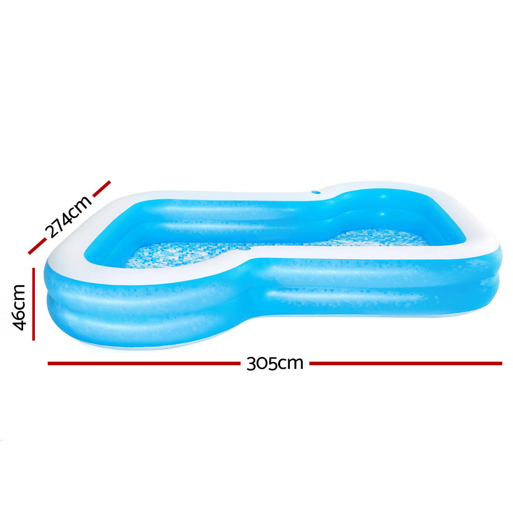 Bestway Swimming Pool Kids Above Ground Inflatable Rectangular Family 3M Pools Tristar Online