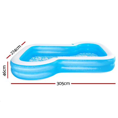 Bestway Swimming Pool Kids Above Ground Inflatable Rectangular Family 3M Pools Tristar Online