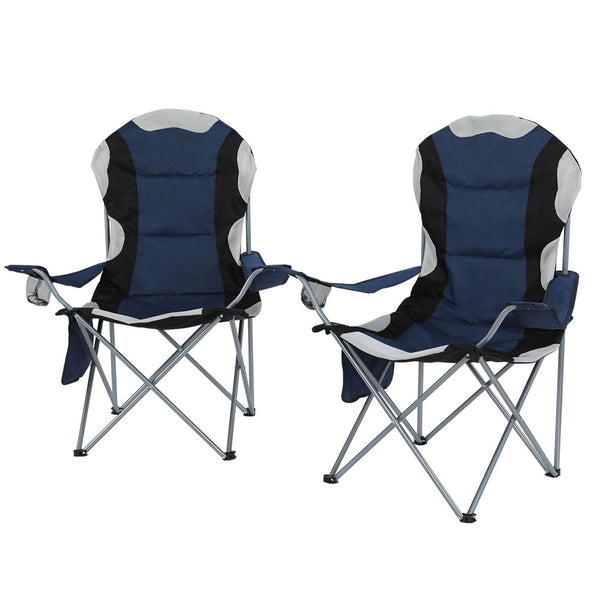 Weisshorn 2X Camping Chairs Folding Arm Chair Portable Camping Garden Fishing Tristar Online