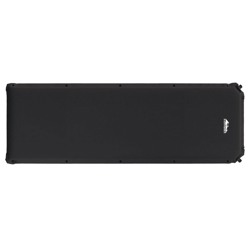Weisshorn Self Inflating Mattress 9.5CM Camping Sleeping Air Bed Single Black Tristar Online
