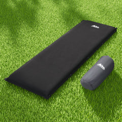 Weisshorn Self Inflating Mattress 9.5CM Camping Sleeping Air Bed Single Black Tristar Online