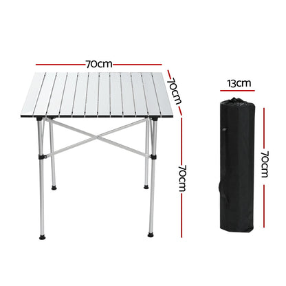 Weisshorn Camping Table Roll Up Aluminum Portable Desk Picnic 70CM Tristar Online