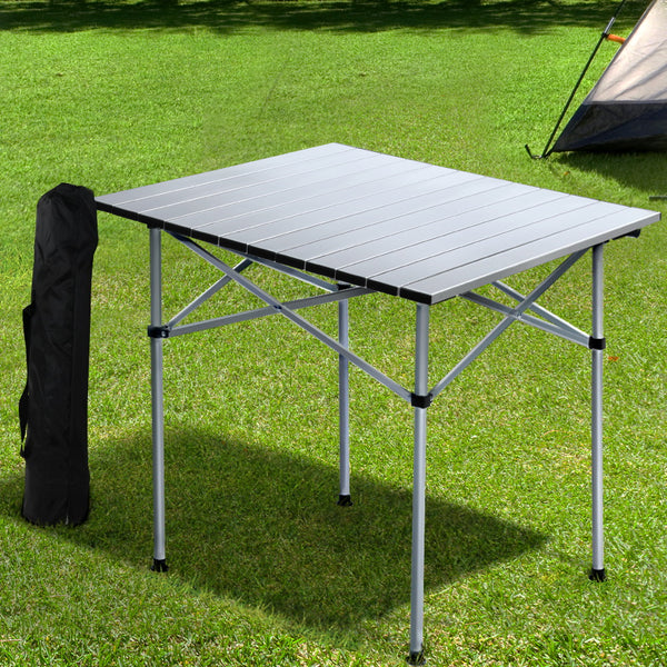 Weisshorn Camping Table Roll Up Aluminum Portable Desk Picnic 70CM Tristar Online