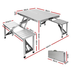 Weisshorn Camping Table Folding Aluminum Portable Outdoor Picnic 85CM Tristar Online