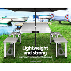 Weisshorn Camping Table Folding Aluminum Portable Outdoor Picnic 85CM Tristar Online