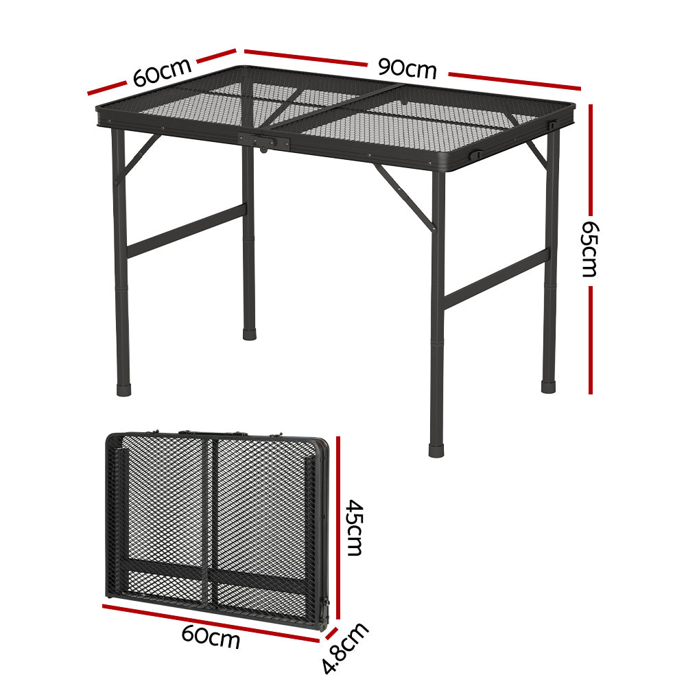 Weisshorn Folding Camping Table 90cm Desk Portable Outdoor Picnic Garden BBQ Tristar Online