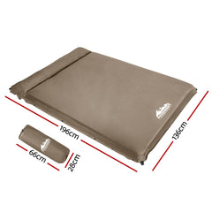 Weisshorn Double Size Self Inflating Mattress Mat 10CM Thick   Coffee Tristar Online