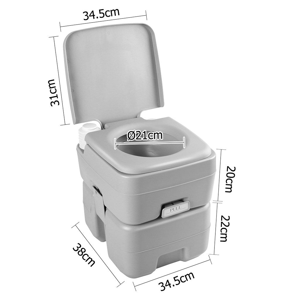 Weisshorn 20L Portable Outdoor Camping Toilet - Grey Tristar Online