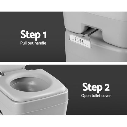 Weisshorn 20L Portable Outdoor Camping Toilet - Grey Tristar Online