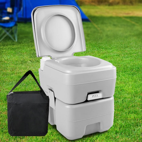 Weisshorn 20L Portable Outdoor Camping Toilet with Carry Bag- Grey Tristar Online