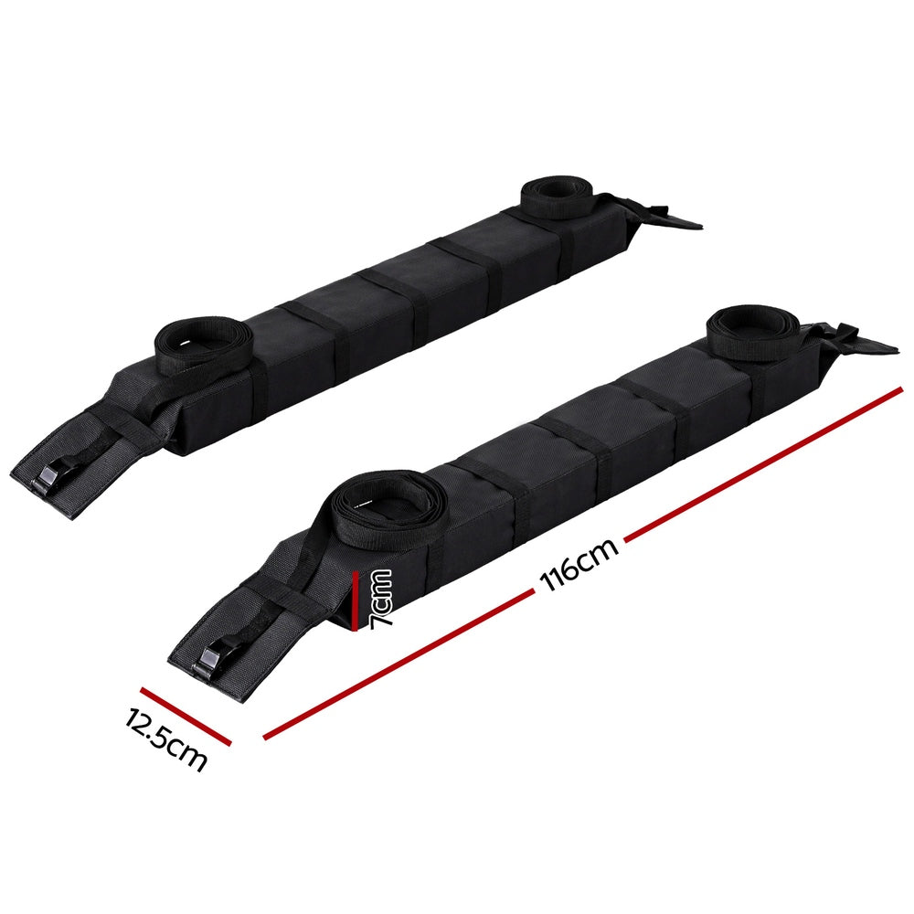 Universal Soft Car Roof Rack 116cm Kayak Luggage Carrier Adjustable Strap Black Tristar Online