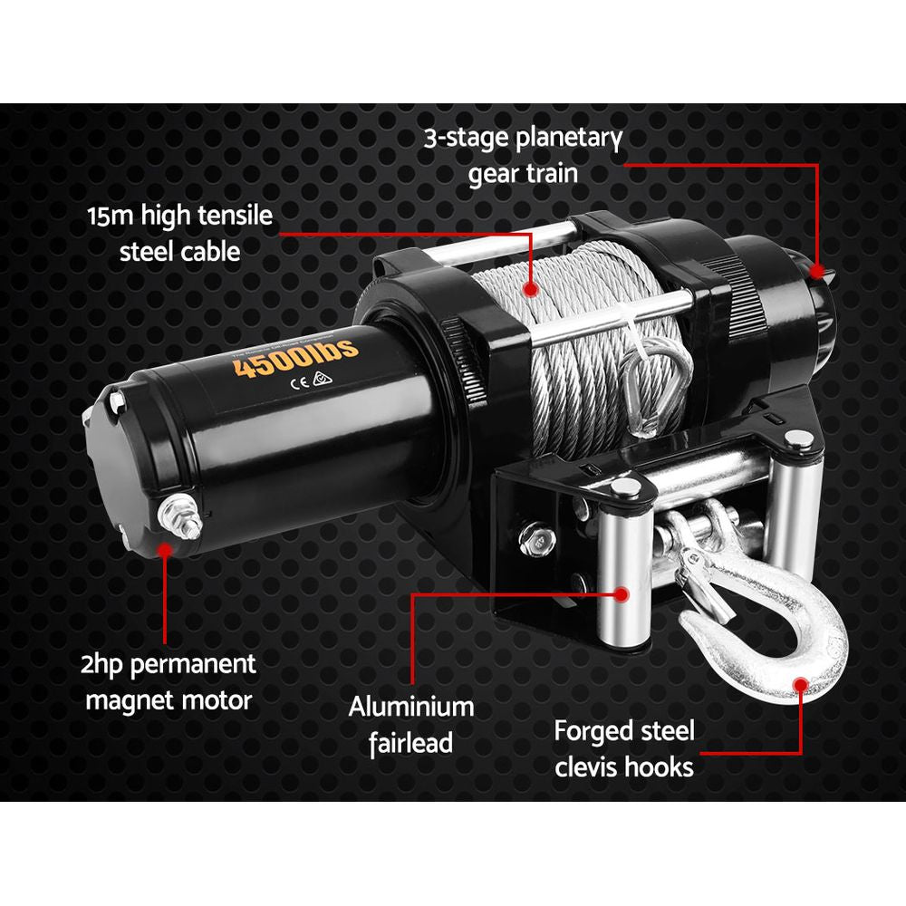 Giantz 12V Wireless Electric Winch Remote with Steel Cable Tristar Online