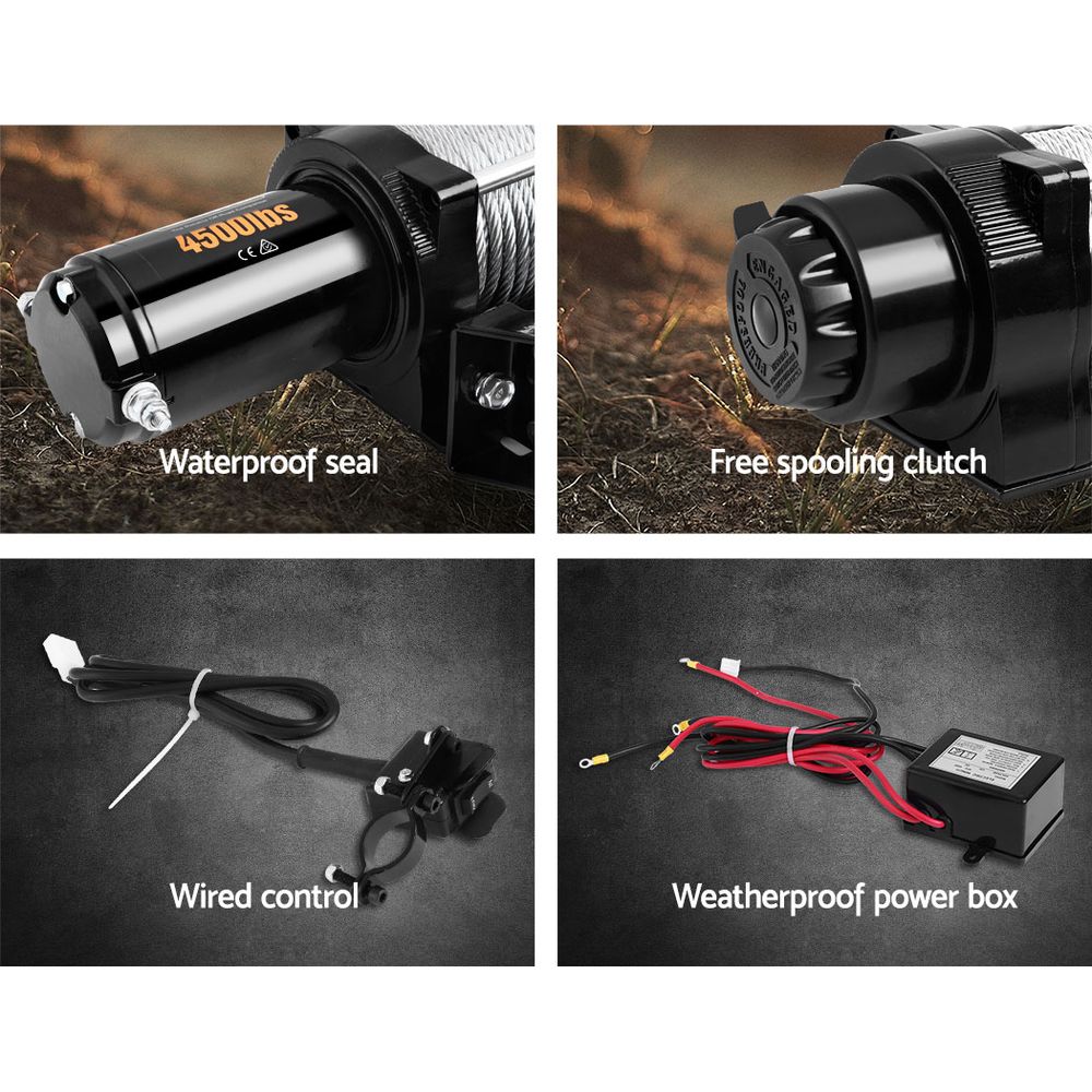 Giantz 12V Wireless Electric Winch Remote with Steel Cable Tristar Online