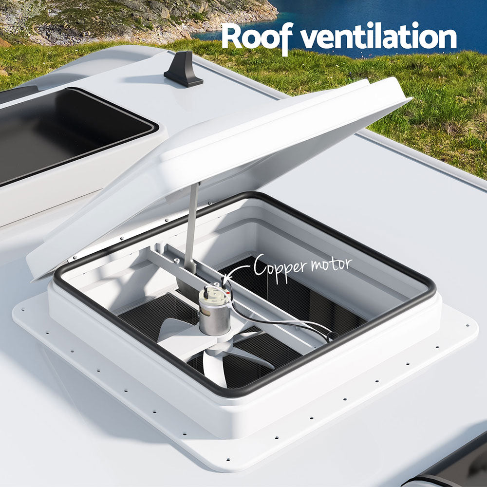 Weisshorn Caravan Roof Vent Fan Air Exhaust Hatch 12V RV Motorhome Camper White Tristar Online