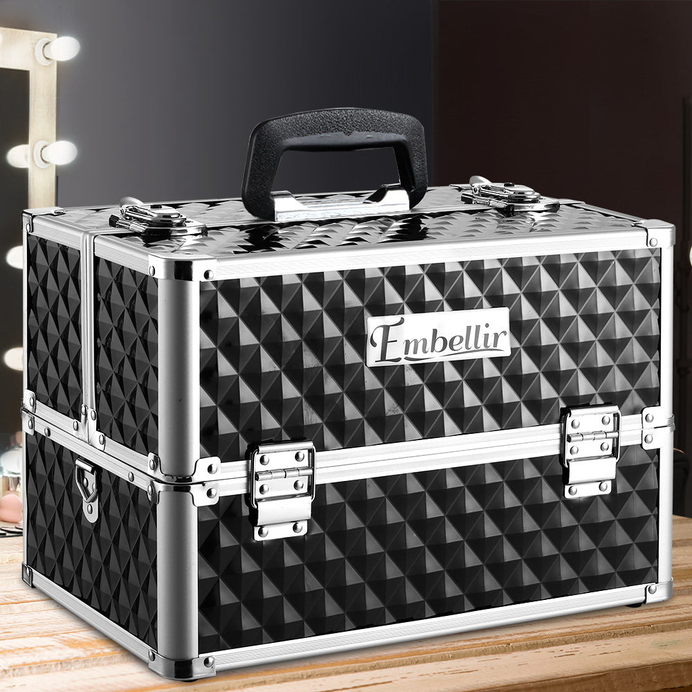 Embellir Portable Cosmetic Beauty Makeup Case - Diamond Black Tristar Online
