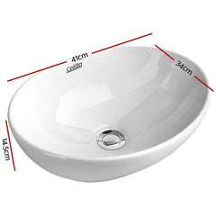 Cefito Ceramic Oval Sink Bowl - White Tristar Online