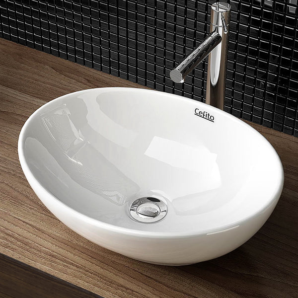 Cefito Ceramic Oval Sink Bowl - White Tristar Online