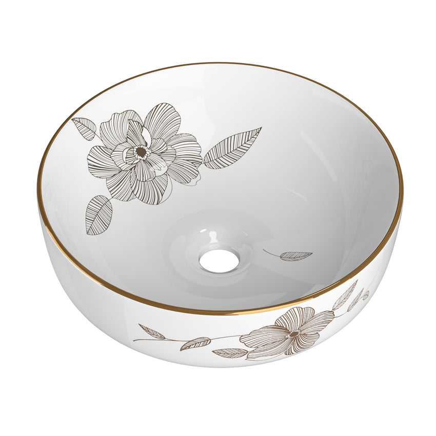 Cefito Bathroom Basin Ceramic Vanity Sink Hand Wash Bowl with Pattern 41x41cm Tristar Online