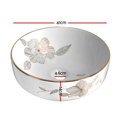 Cefito Bathroom Basin Ceramic Vanity Sink Hand Wash Bowl with Pattern 41x41cm Tristar Online