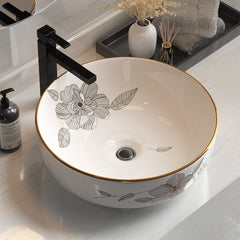 Cefito Bathroom Basin Ceramic Vanity Sink Hand Wash Bowl with Pattern 41x41cm Tristar Online