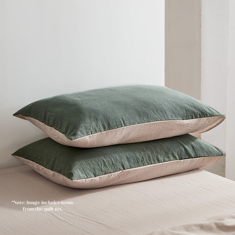 Cosy Club Sheet Set Cotton Sheets Double Green Beige Tristar Online