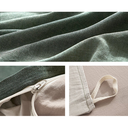 Cosy Club Sheet Set Cotton Sheets Double Green Beige Tristar Online
