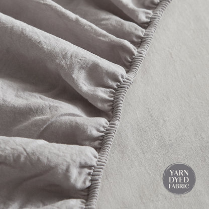 Cosy Club Washed Cotton Sheet Set Grey Double Tristar Online
