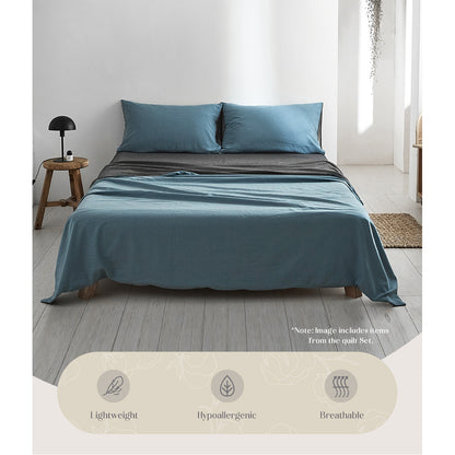 Cosy Club Sheet Set Cotton Sheets Single Blue Dark Blue Tristar Online