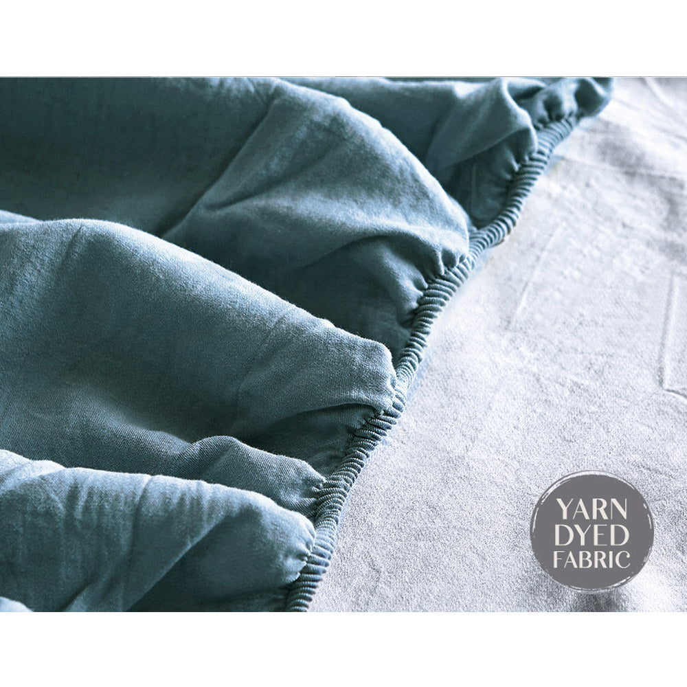 Cosy Club Sheet Set Cotton Sheets Single Blue Dark Blue Tristar Online
