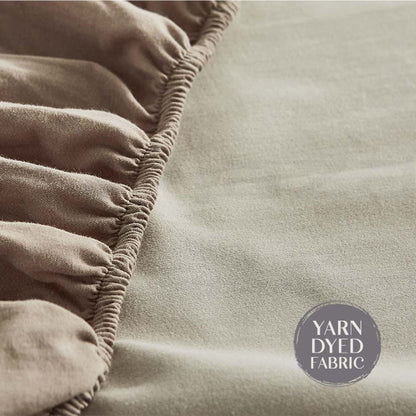 Cosy Club Washed Cotton Sheet Set Pink Brown Single Tristar Online