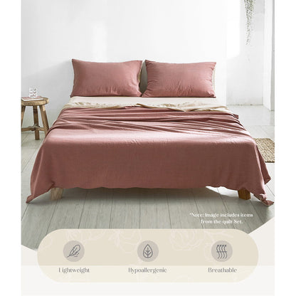 Cosy Club Sheet Set Cotton Sheets Single Red Beige Tristar Online