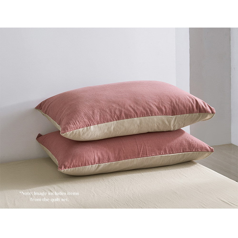 Cosy Club Sheet Set Cotton Sheets Single Red Beige Tristar Online