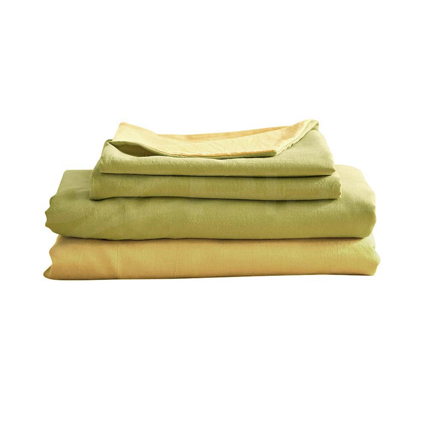 Cosy Club Washed Cotton Sheet Set Single Yellow Tristar Online