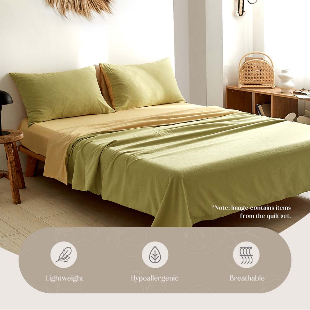 Cosy Club Washed Cotton Sheet Set Single Yellow Tristar Online