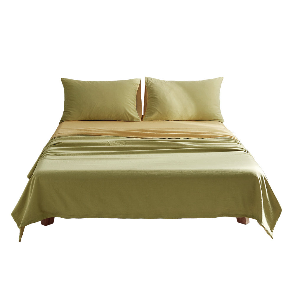 Cosy Club Washed Cotton Sheet Set Single Yellow Tristar Online
