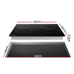 Devanti Ceramic Cooktop 60cm Electric Cooker 4 Burner Stove Hob Touch Control Tristar Online