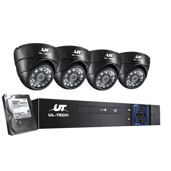 UL-tech CCTV Security Home Camera System DVR 1080P Day Night 2MP IP 4 Dome Cameras 1TB Hard disk Tristar Online