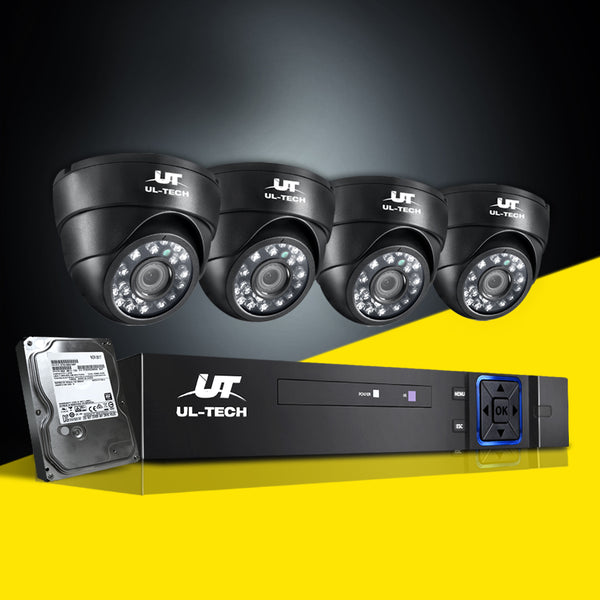UL-tech CCTV Security Home Camera System DVR 1080P Day Night 2MP IP 4 Dome Cameras 1TB Hard disk Tristar Online