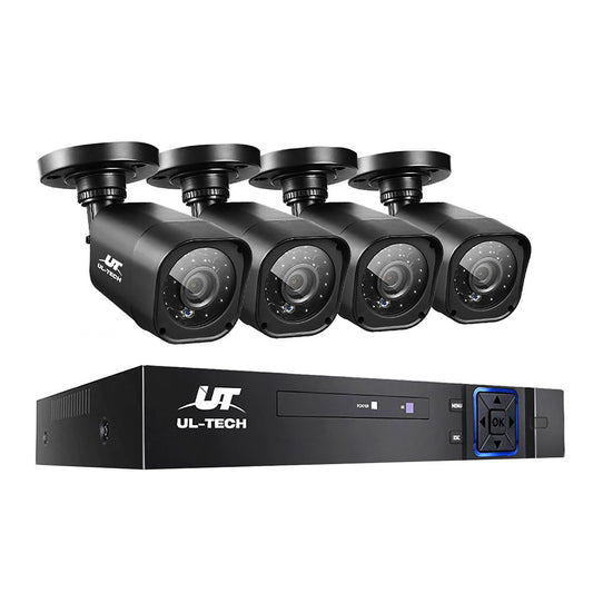 UL-TECH 4CH 5 IN 1 DVR CCTV Security System Video Recorder 4 Cameras 1080P HDMI Black Tristar Online