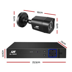 UL-TECH 4CH 5 IN 1 DVR CCTV Security System Video Recorder 4 Cameras 1080P HDMI Black Tristar Online