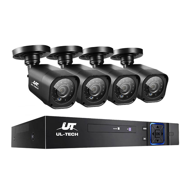UL-TECH 8CH 5 IN 1 DVR CCTV Security System Video Recorder /w 4 Cameras 1080P HDMI Black Tristar Online