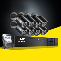 UL-Tech CCTV Security System 2TB 8CH DVR 1080P 8 Camera Sets Tristar Online