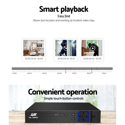 UL-TECH 5 IN 1 4CH DVR Video Recorder CCTV Security System HDMI 1080P Tristar Online