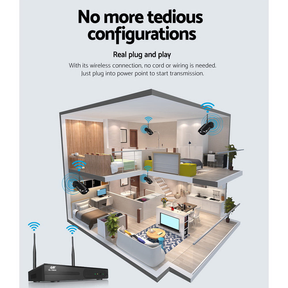 UL-TECH 3MP 8CH Wireless Security Camera NVR Video Tristar Online